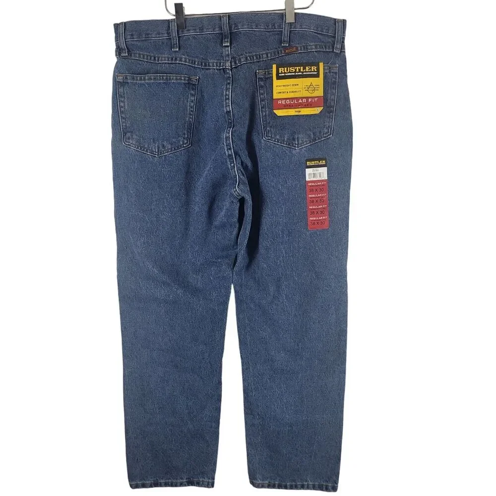 Rustler Regular Fit Jeans‎ 33X30 Mens Straight Leg Heavy Weight Denim High Rise